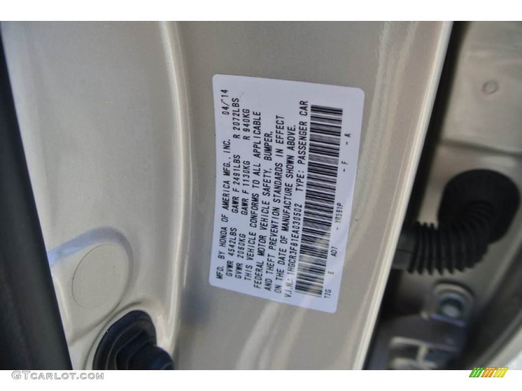 2014 Accord EX-L V6 Sedan - Champagne Frost Pearl / Ivory photo #7