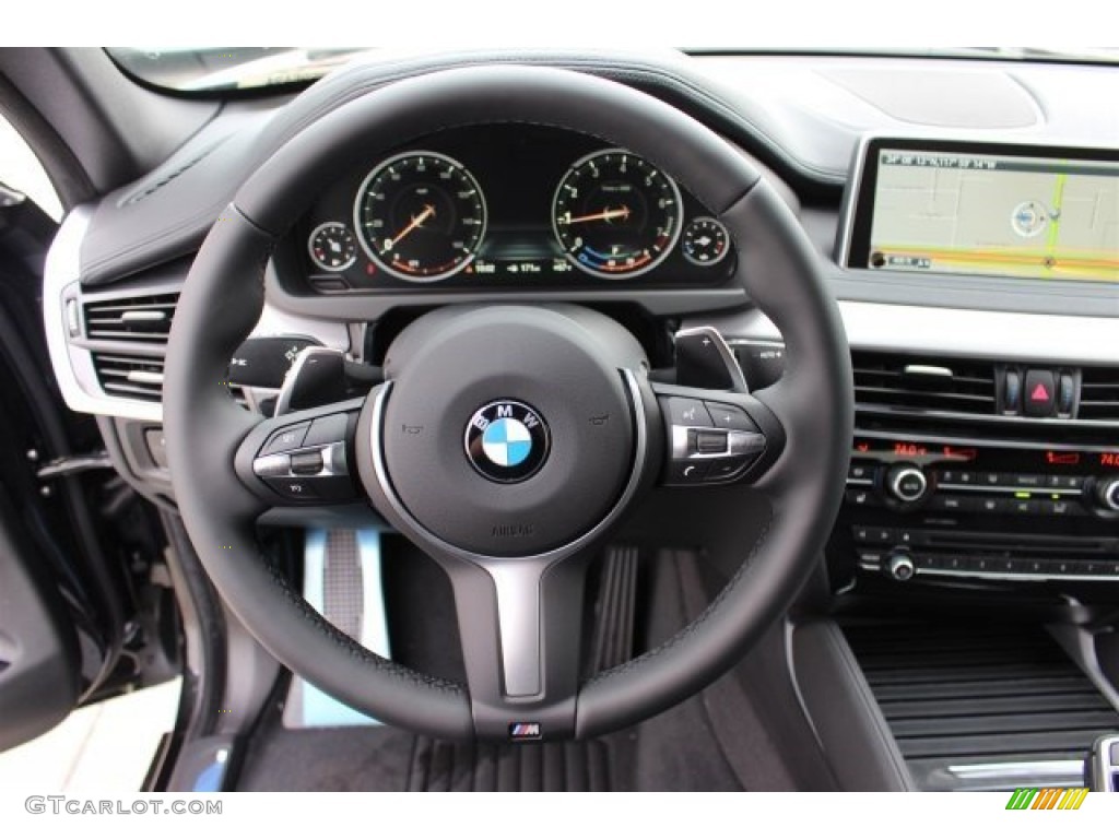 2015 BMW X6 xDrive35i Black Steering Wheel Photo #101157256