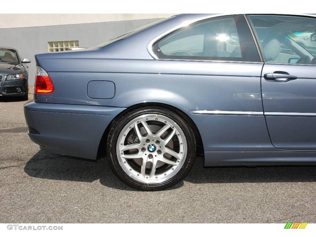 2005 3 Series 330i Coupe - Steel Blue Metallic / Grey photo #6