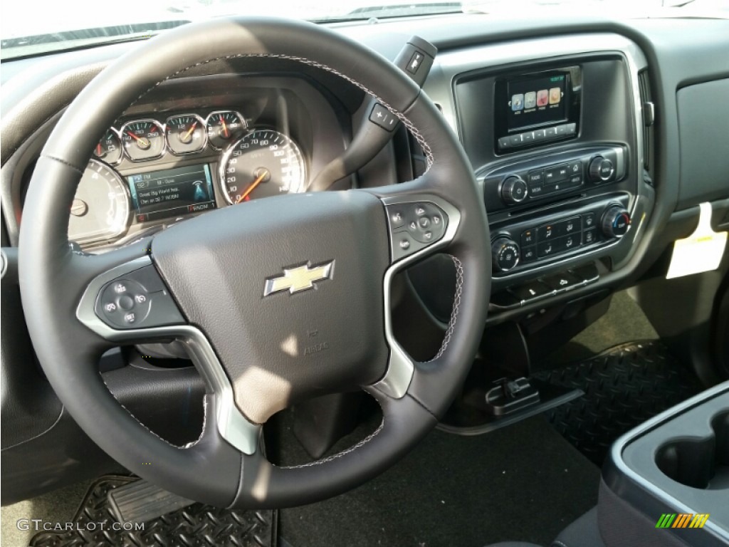 2015 Chevrolet Silverado 2500HD LT Regular Cab 4x4 Jet Black Steering Wheel Photo #101162224