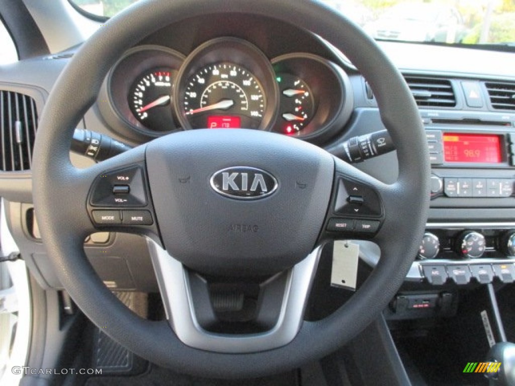 2015 Kia Rio LX Black Steering Wheel Photo #101165550