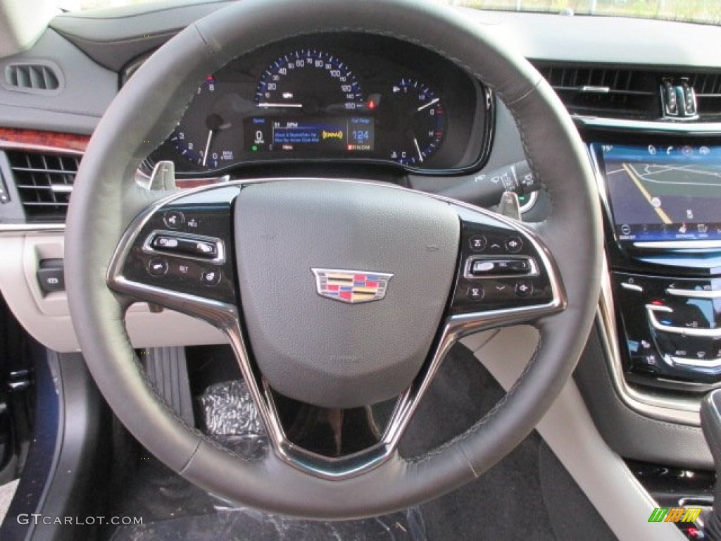 2015 Cadillac CTS 2.0T Sedan Light Platinum/Jet Black Steering Wheel Photo #101166507