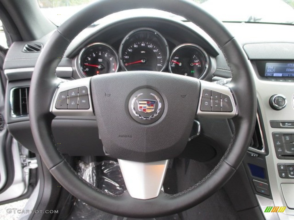 2014 Cadillac CTS Coupe Ebony/Ebony Steering Wheel Photo #101167251