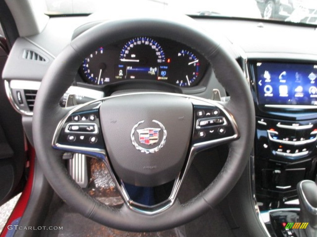 2014 Cadillac ATS 3.6L Jet Black/Jet Black Steering Wheel Photo #101167776