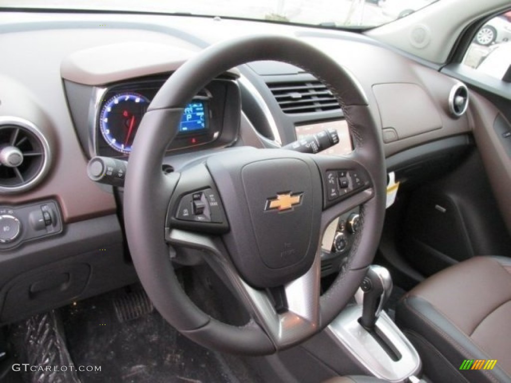 2015 Chevrolet Trax LTZ AWD Jet Black/Brownstone Steering Wheel Photo #101177001