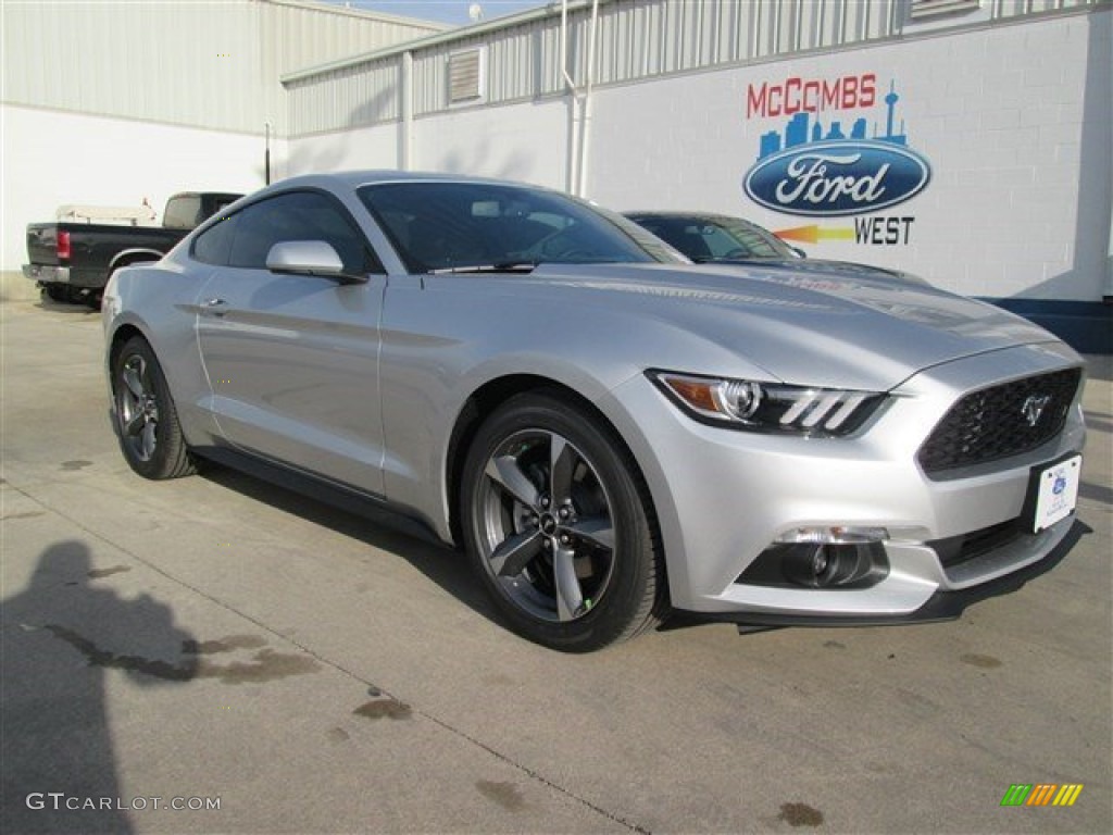 2015 Mustang V6 Coupe - Ingot Silver Metallic / Ebony photo #2