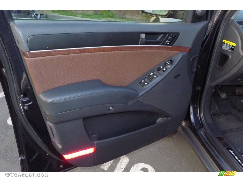 2008 Hyundai Veracruz Limited Black/Saddle Door Panel Photo #101189033