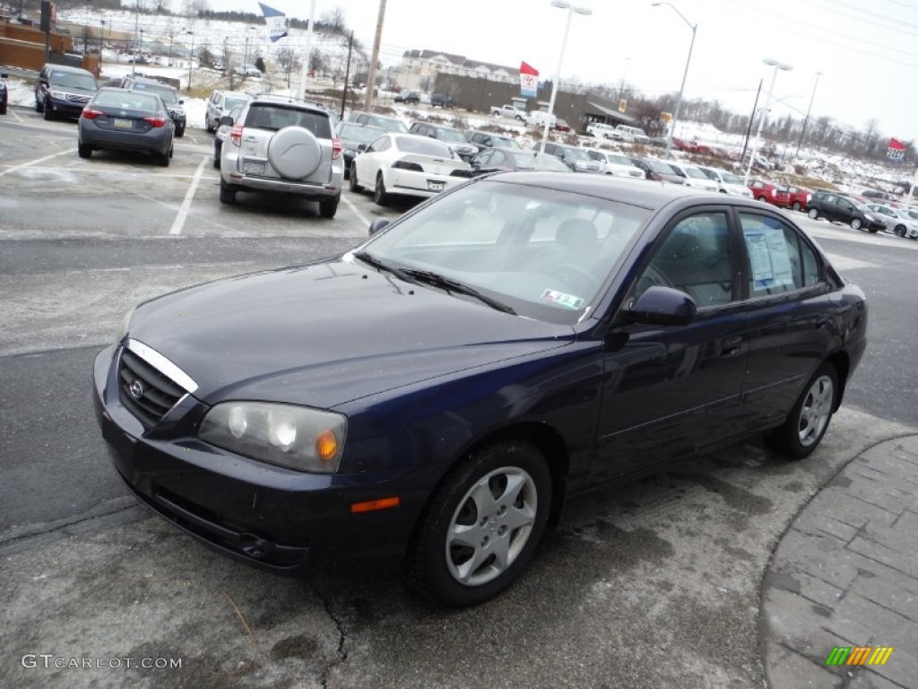 2005 Elantra GLS Sedan - Moonlit Blue / Gray photo #5