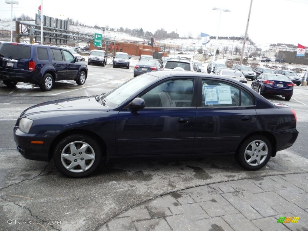 2005 Elantra GLS Sedan - Moonlit Blue / Gray photo #6