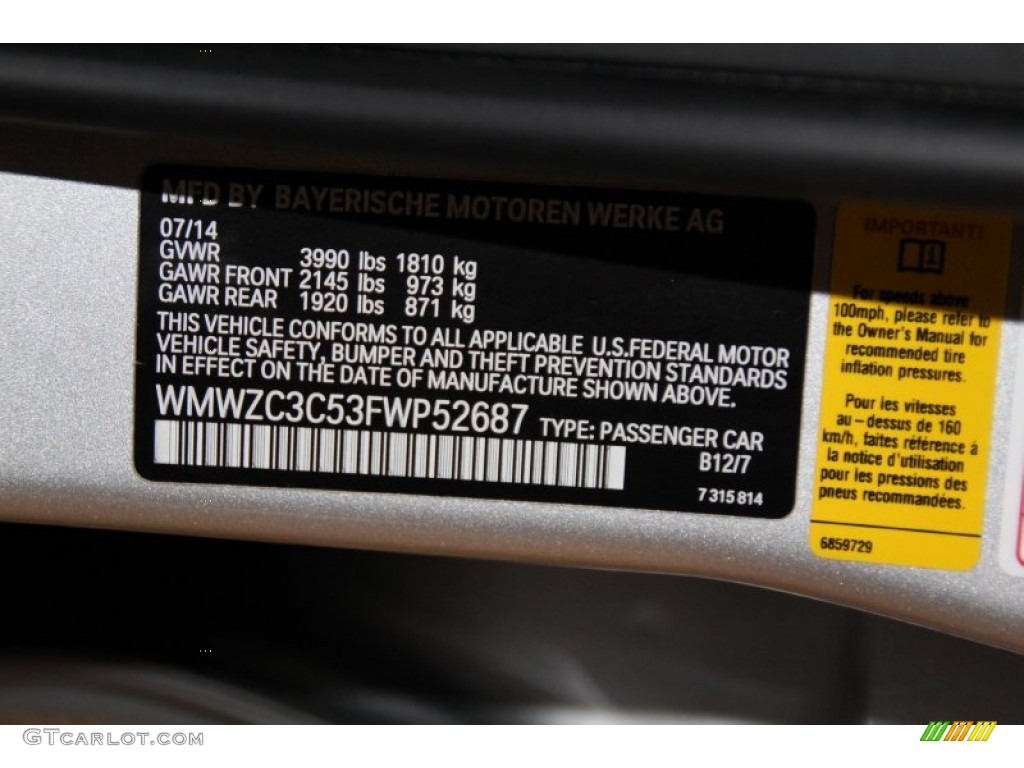 2015 Countryman Color Code B12 for Crystal Silver Metallic Photo #101191826