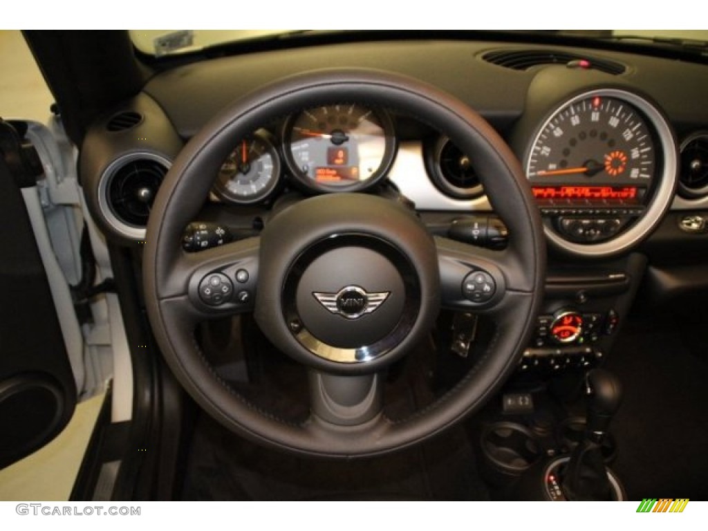 2015 Mini Roadster Cooper Carbon Black Steering Wheel Photo #101192078