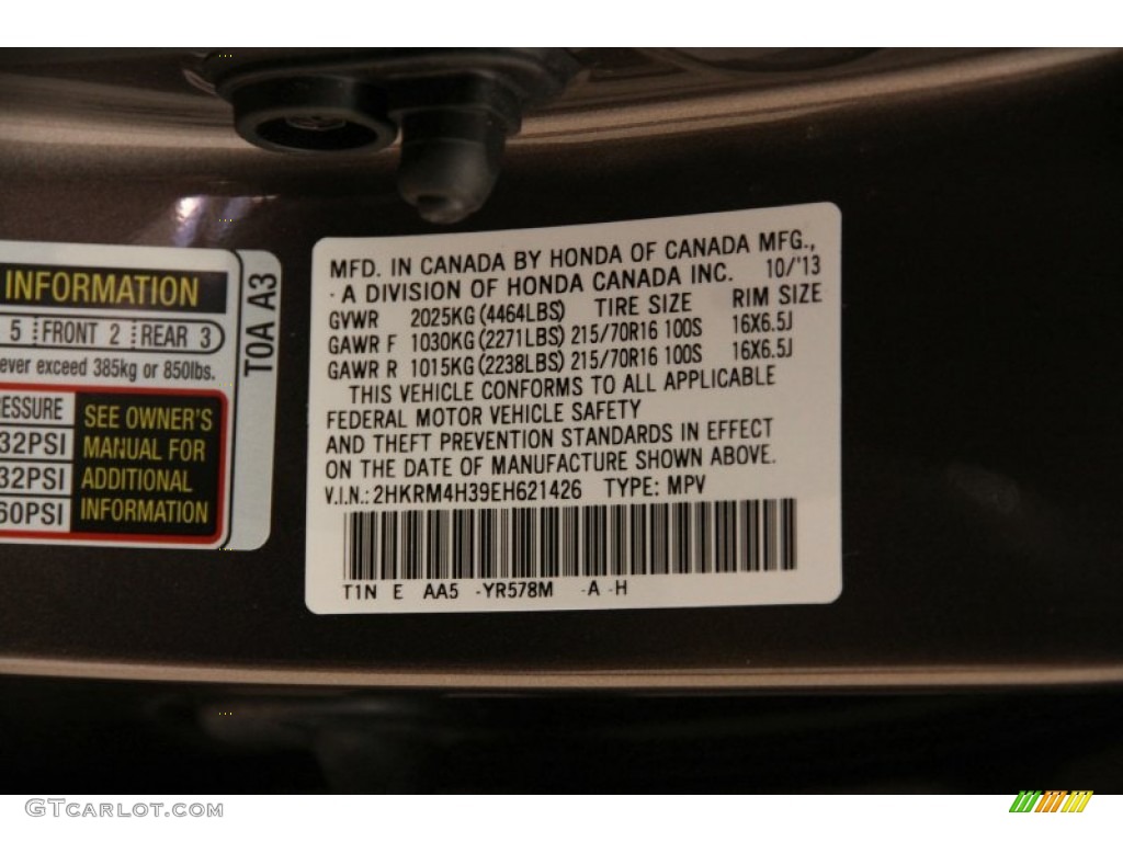 2014 CR-V LX AWD - Urban Titanium Metallic / Black photo #27