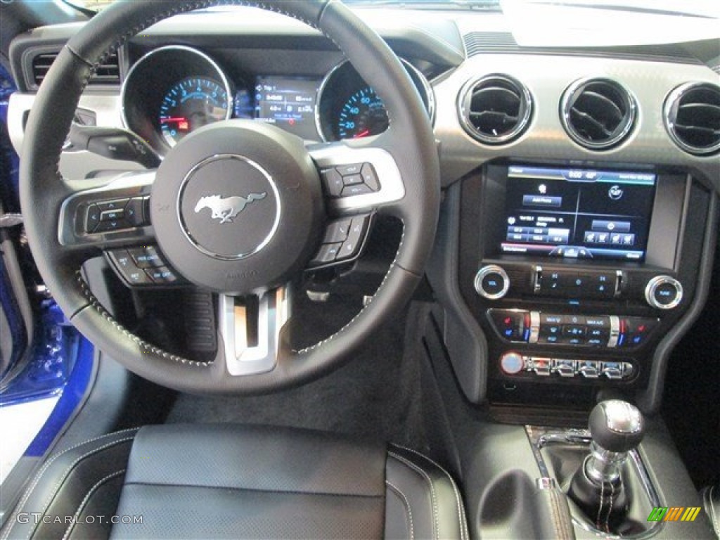 2015 Mustang GT Premium Coupe - Deep Impact Blue Metallic / 50 Years Raven Black photo #10