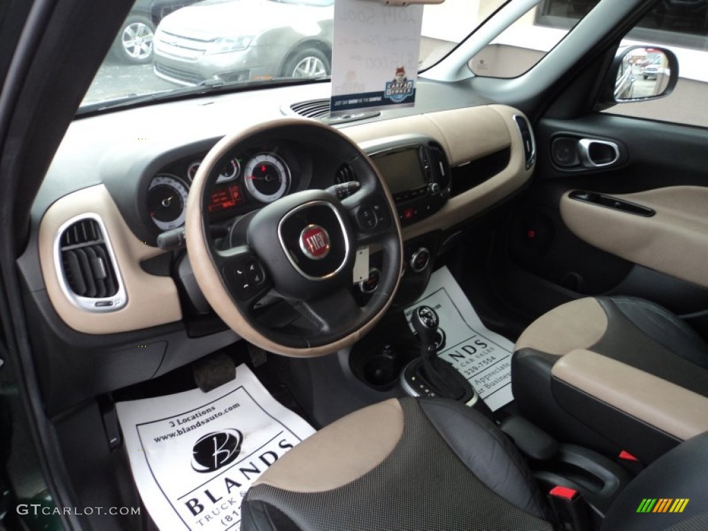 Beige/Grey Interior 2014 Fiat 500L Lounge Photo #101198600