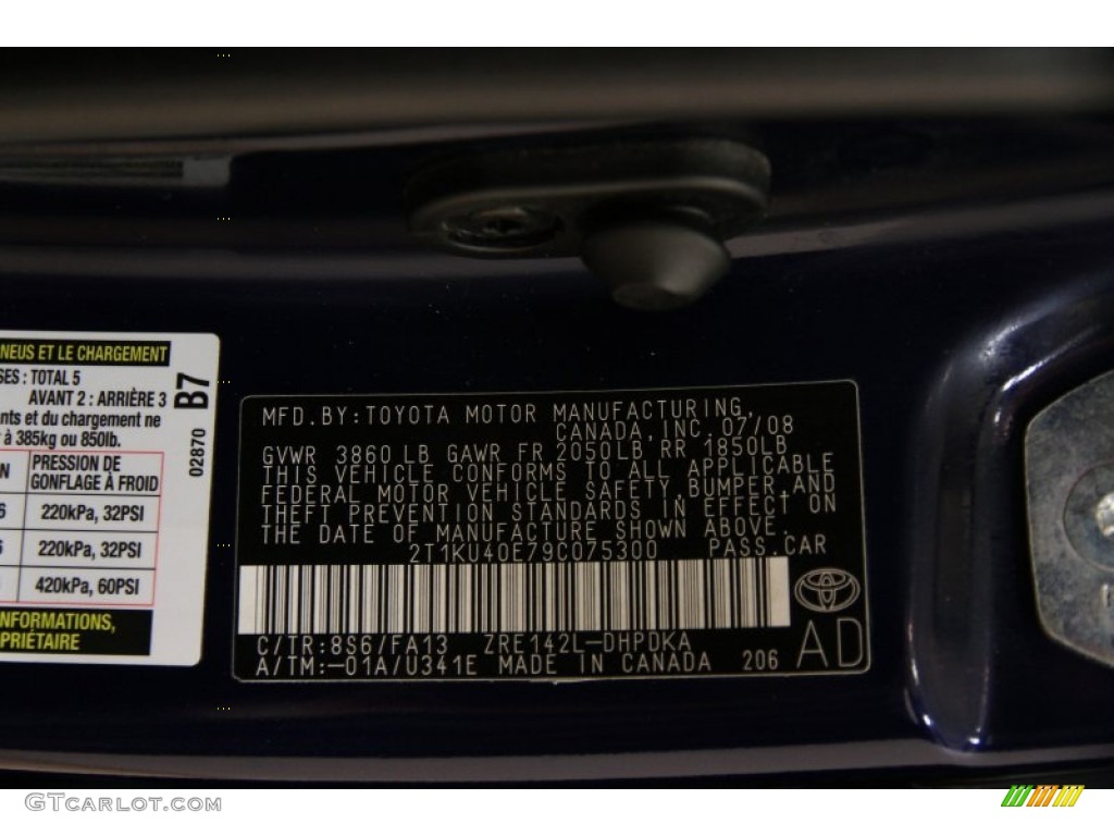 2009 Matrix Color Code 8S6 for Nautical Blue Metallic Photo #101203436