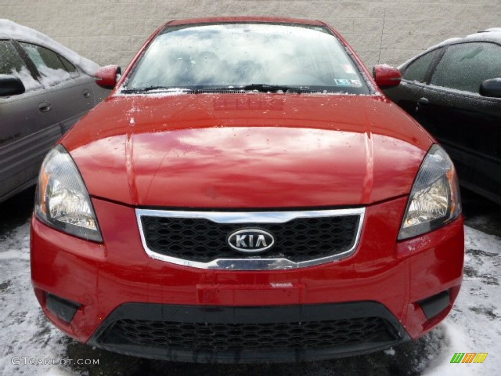 2010 Rio LX Sedan - Tropical Red / Gray photo #2