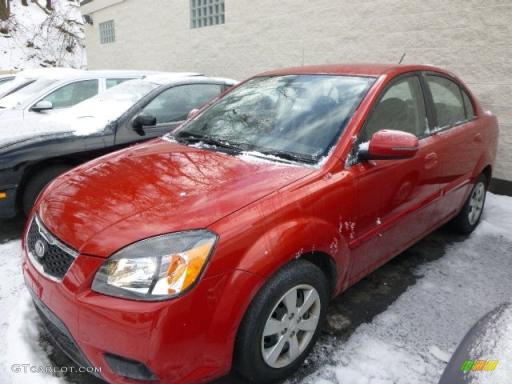 2010 Rio LX Sedan - Tropical Red / Gray photo #5