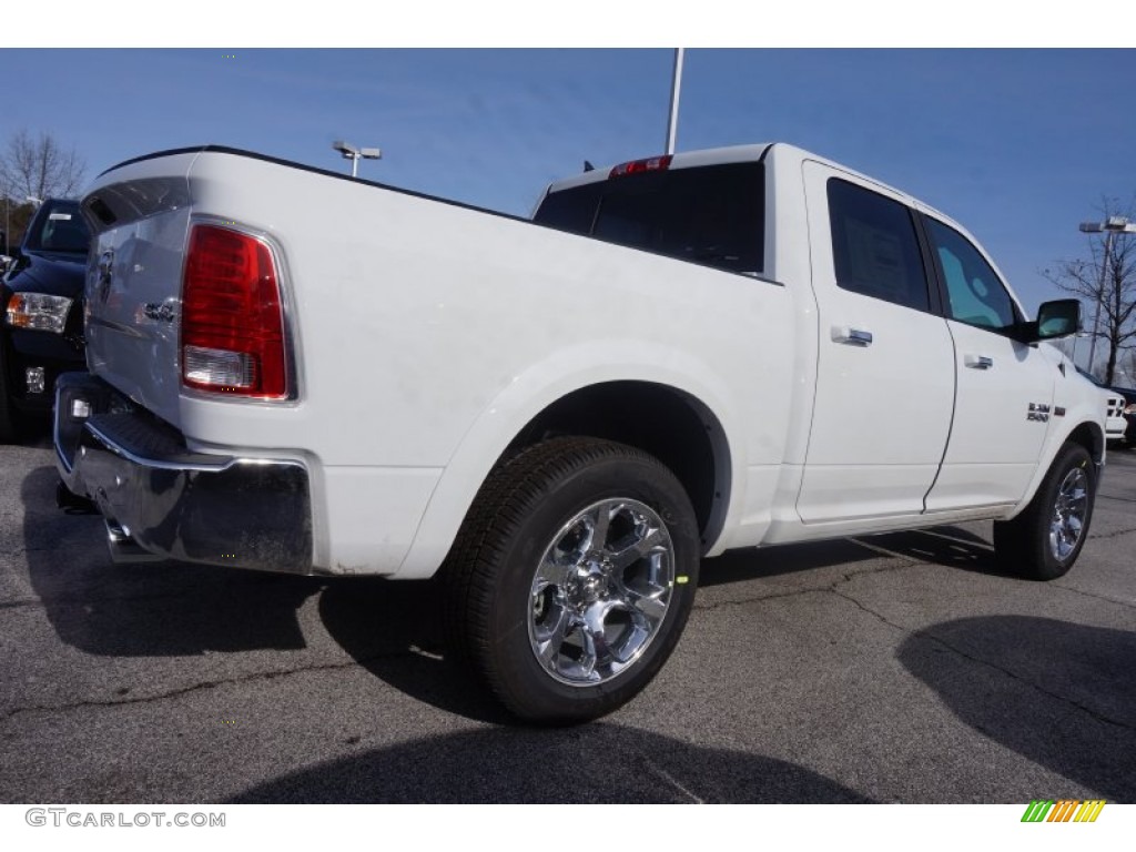 2015 1500 Laramie Quad Cab 4x4 - Bright White / Canyon Brown/Light Frost photo #3