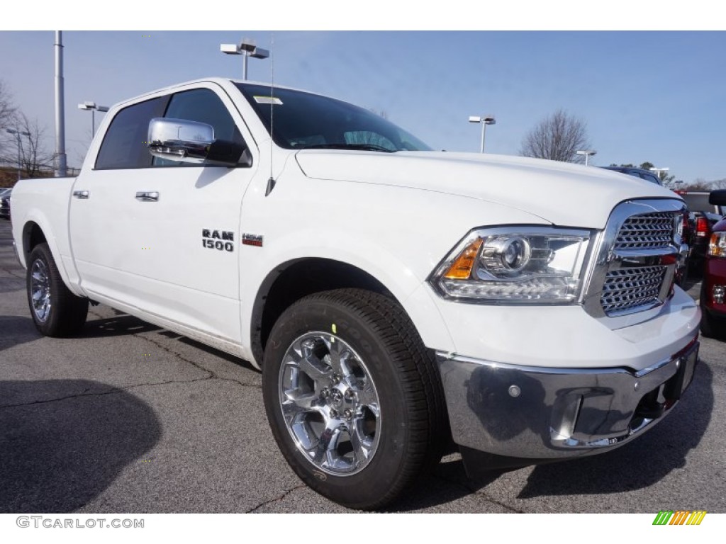 2015 1500 Laramie Quad Cab 4x4 - Bright White / Canyon Brown/Light Frost photo #4