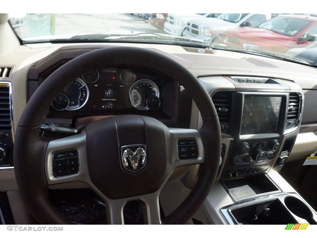 2015 1500 Laramie Quad Cab 4x4 - Bright White / Canyon Brown/Light Frost photo #7