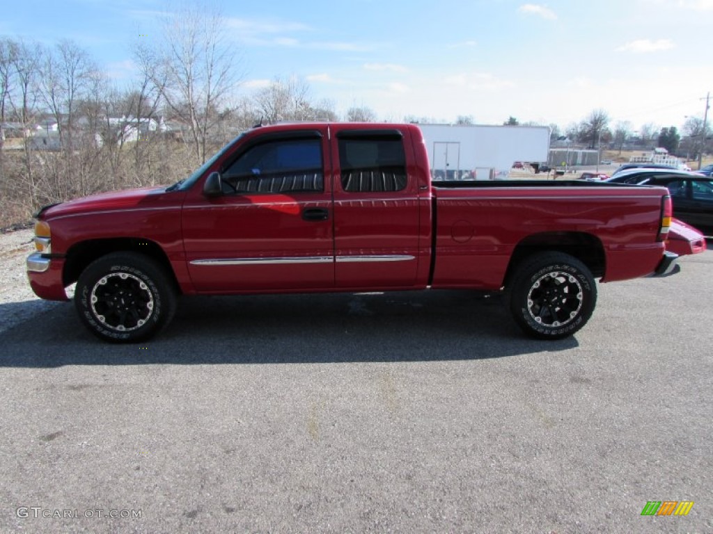 2004 Sierra 1500 SLE Extended Cab 4x4 - Fire Red / Dark Pewter photo #1