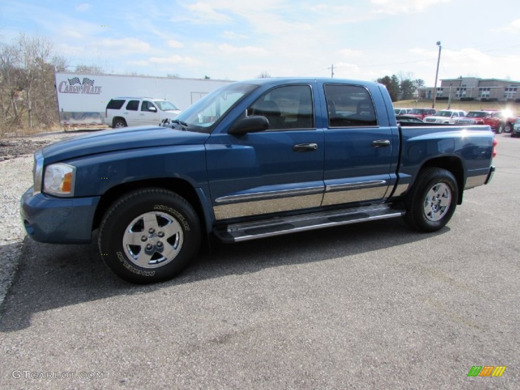 2006 Dakota SLT Quad Cab - Atlantic Blue Pearl / Medium Slate Gray photo #8