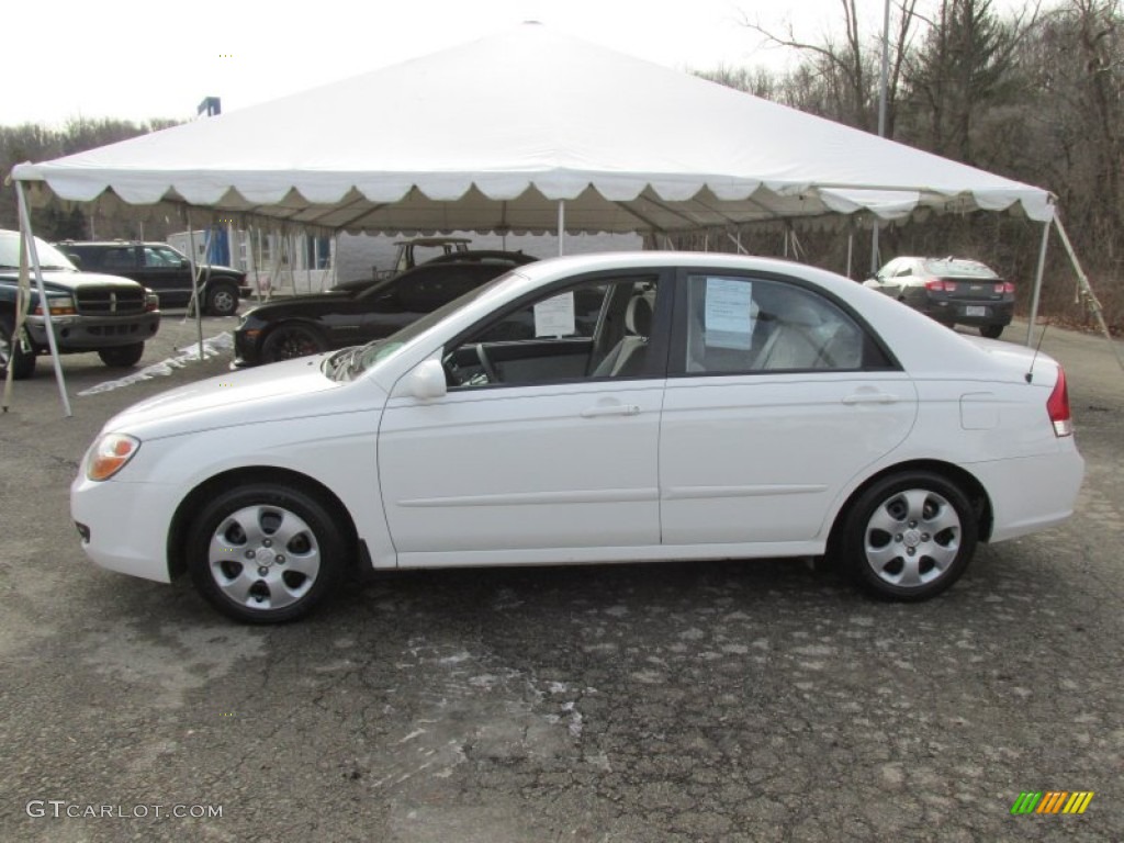 2007 Spectra EX Sedan - White / Gray photo #2