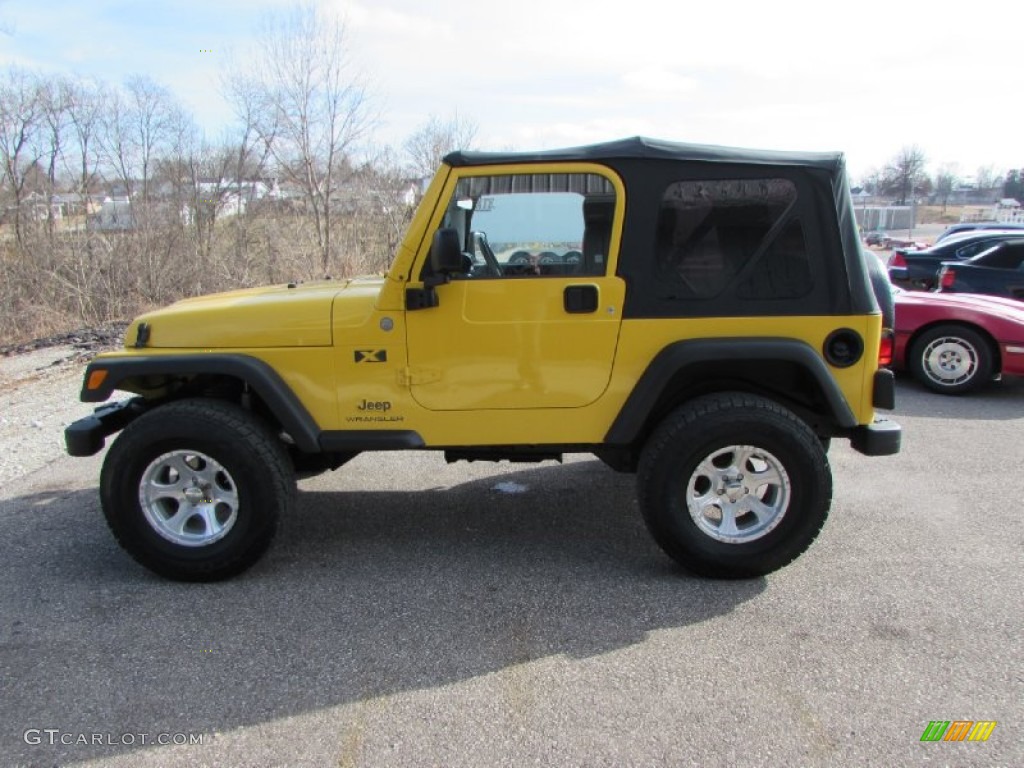 2004 Wrangler X 4x4 - Solar Yellow / Dark Slate Gray photo #1