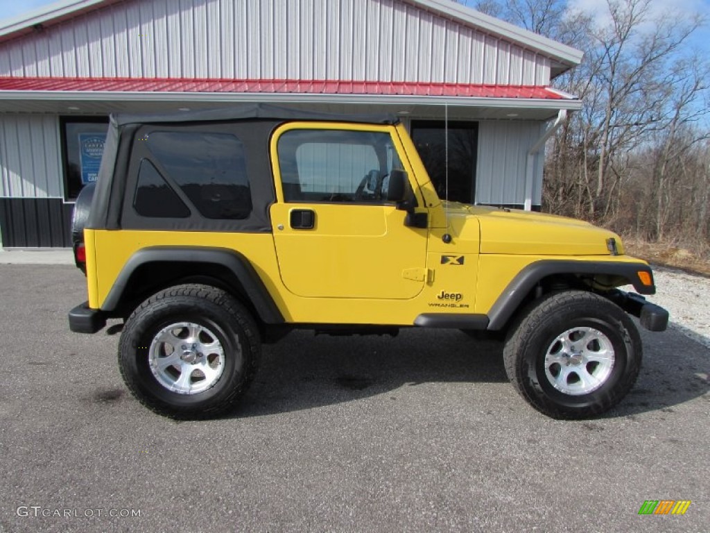 2004 Wrangler X 4x4 - Solar Yellow / Dark Slate Gray photo #2