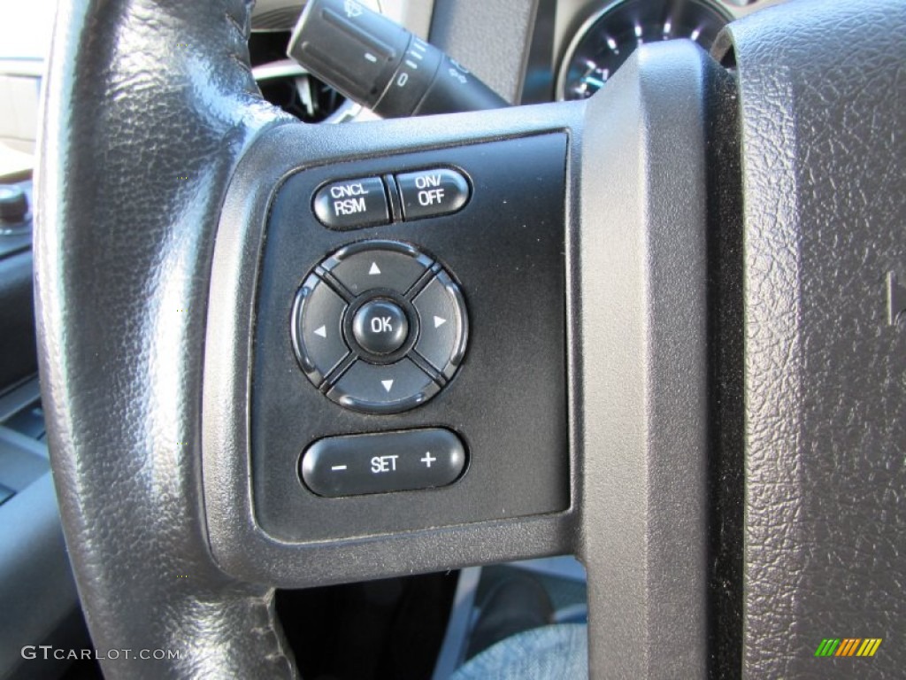 2011 F250 Super Duty Lariat Crew Cab 4x4 - Dark Blue Pearl Metallic / Black Two Tone Leather photo #50