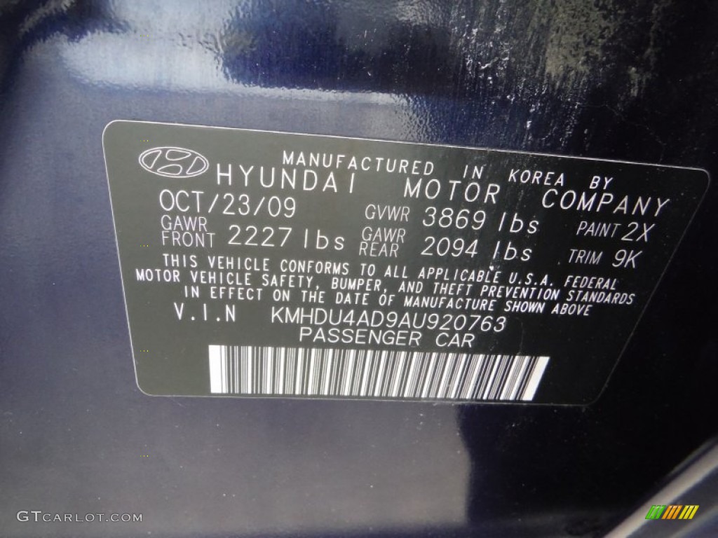 2010 Elantra GLS - Regatta Blue / Beige photo #24