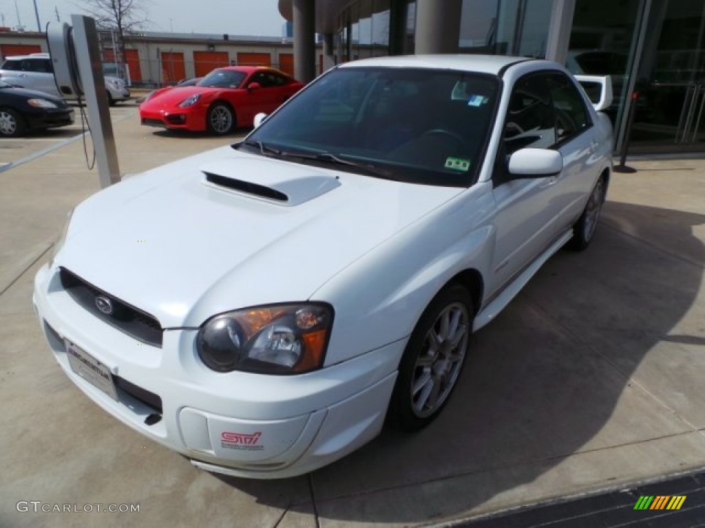 2005 Impreza WRX STi - Aspen White / Black/Blue Ecsaine photo #3