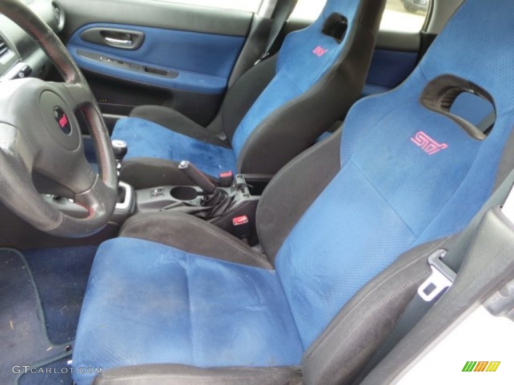 2005 Impreza WRX STi - Aspen White / Black/Blue Ecsaine photo #15