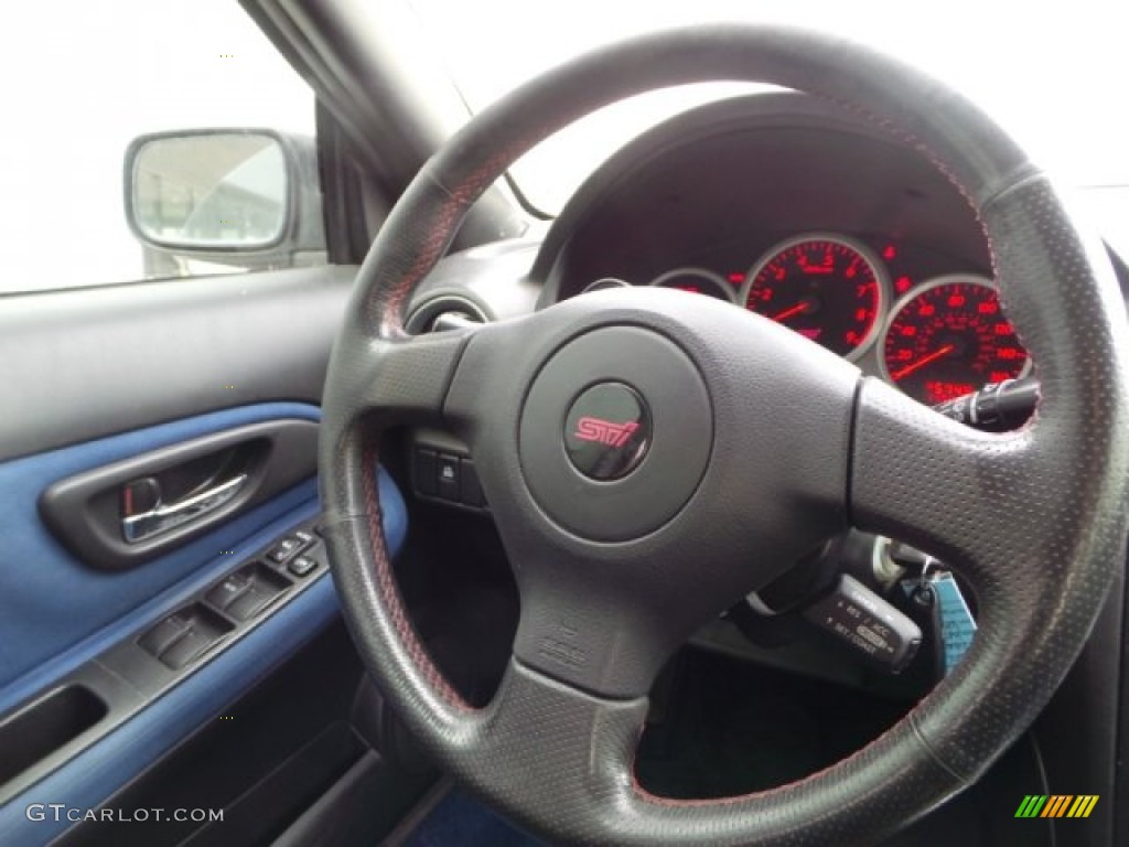 2005 Impreza WRX STi - Aspen White / Black/Blue Ecsaine photo #32