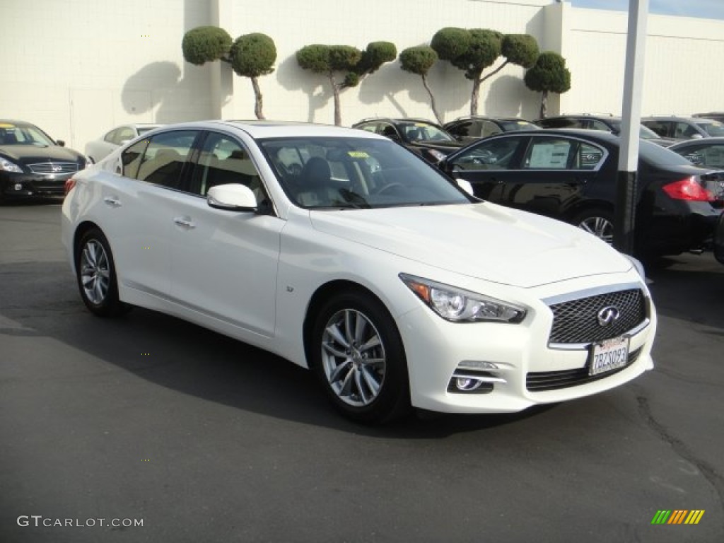 Moonlight White 2014 Infiniti Q 50 3.7 Premium Exterior Photo #101227554