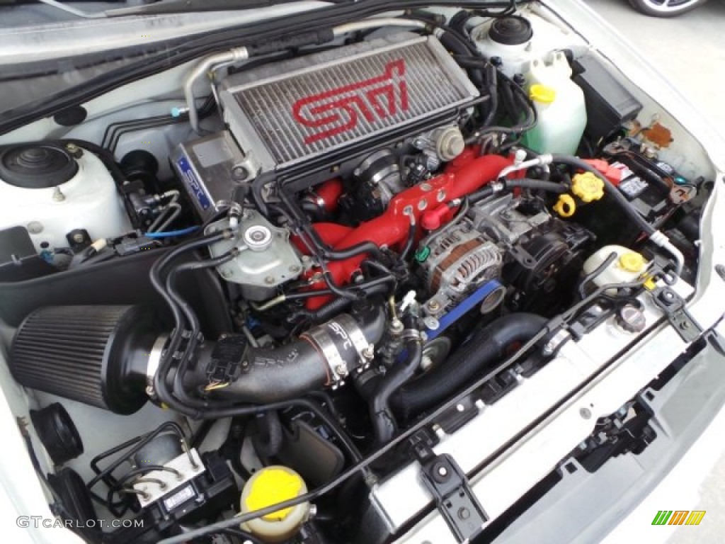 2005 Impreza WRX STi - Aspen White / Black/Blue Ecsaine photo #39