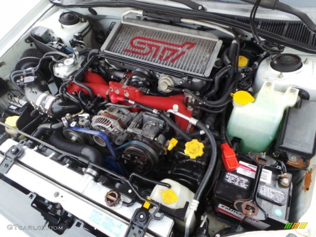 2005 Impreza WRX STi - Aspen White / Black/Blue Ecsaine photo #40