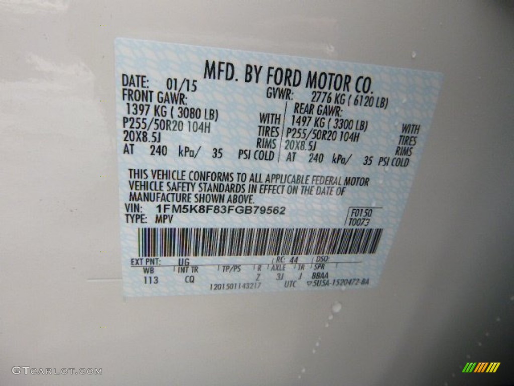 2015 Explorer Limited 4WD - White Platinum / Pecan photo #17