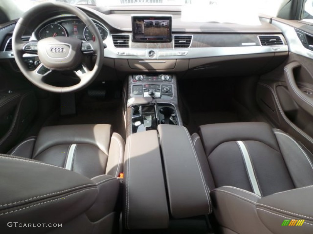 2015 Audi A8 L TDI quattro Balao Brown Dashboard Photo #101231511
