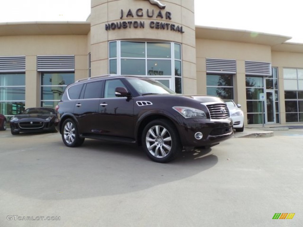 2011 QX 56 4WD - Dark Currant / Wheat photo #1