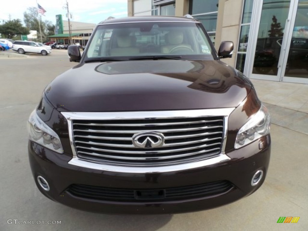 2011 QX 56 4WD - Dark Currant / Wheat photo #6