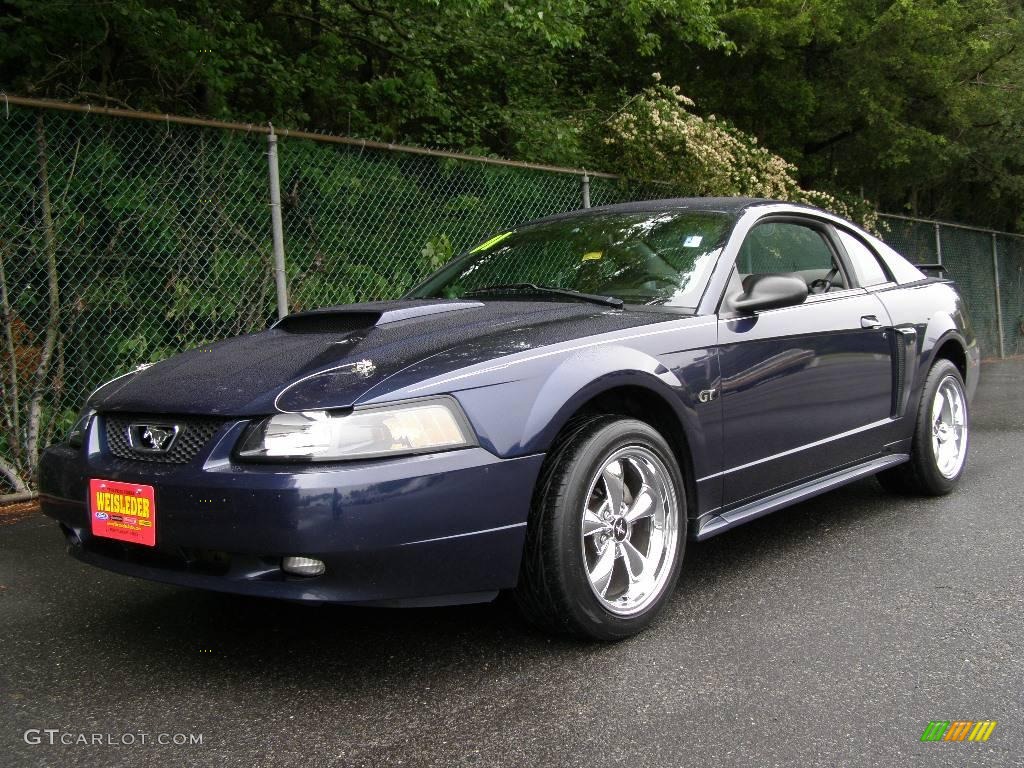 2001 Mustang GT Coupe - True Blue Metallic / Medium Graphite photo #1