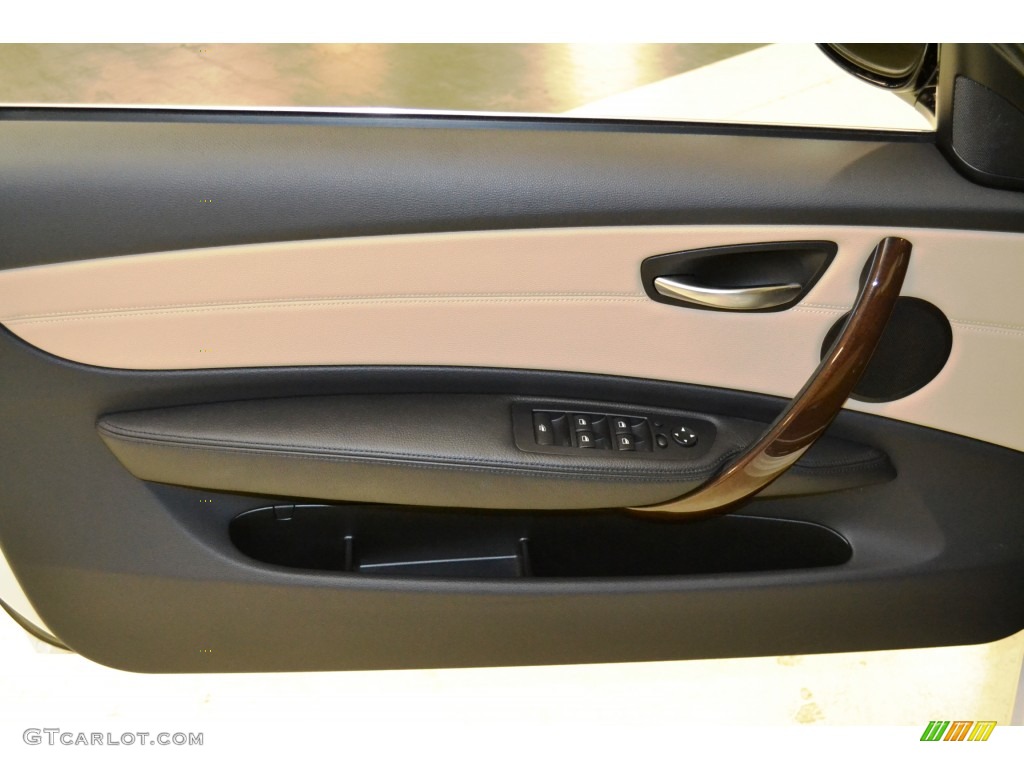 2012 BMW 1 Series 128i Convertible Savanna Beige Door Panel Photo #101240763