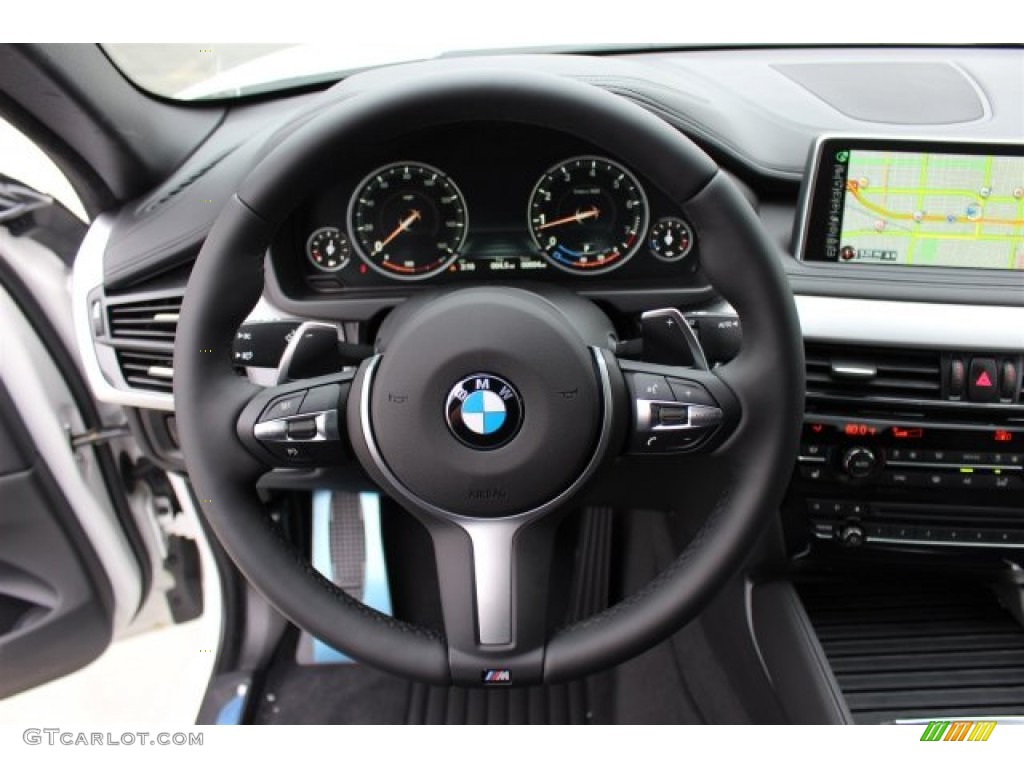 2015 BMW X6 xDrive50i Black Steering Wheel Photo #101241627