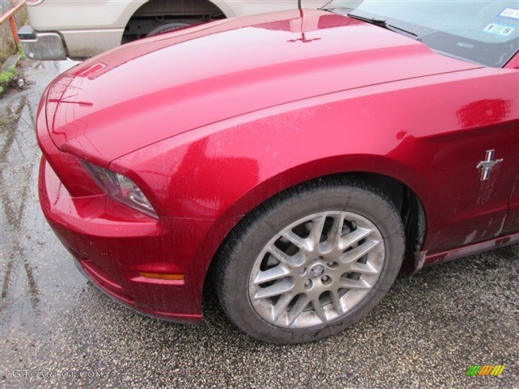 2014 Mustang V6 Premium Coupe - Ruby Red / Medium Stone photo #6