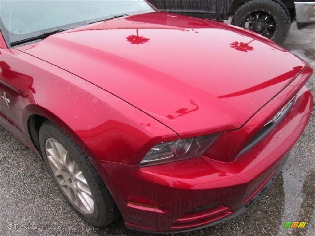 2014 Mustang V6 Premium Coupe - Ruby Red / Medium Stone photo #7