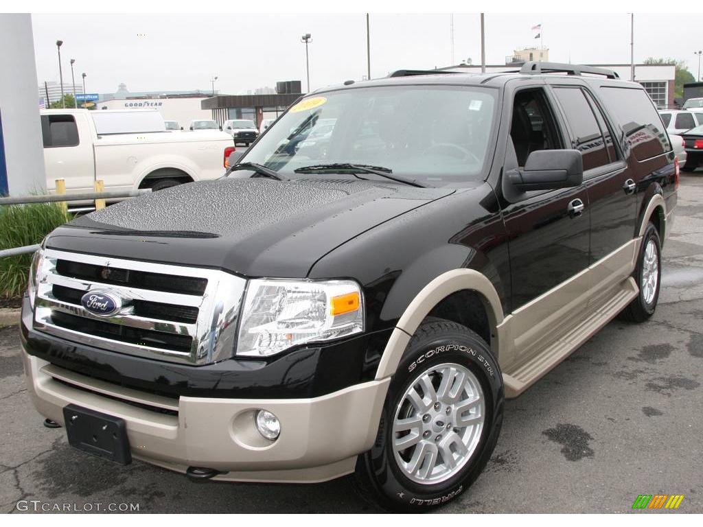 2009 Expedition EL Eddie Bauer 4x4 - Black / Charcoal Black Leather/Camel photo #1