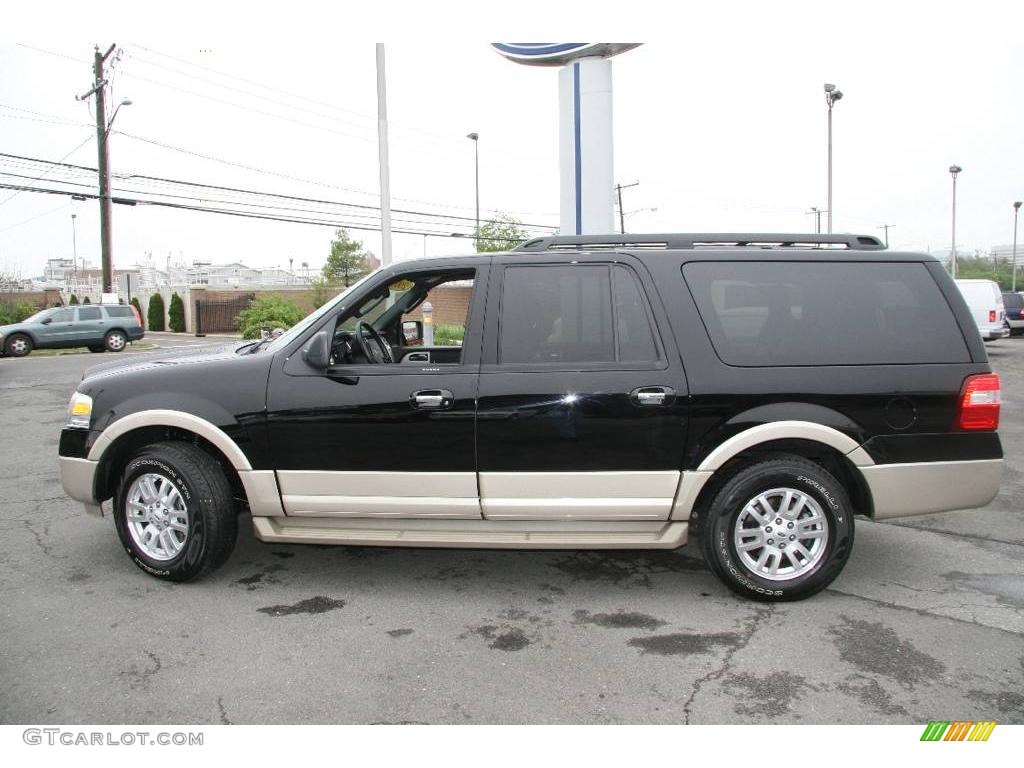2009 Expedition EL Eddie Bauer 4x4 - Black / Charcoal Black Leather/Camel photo #9