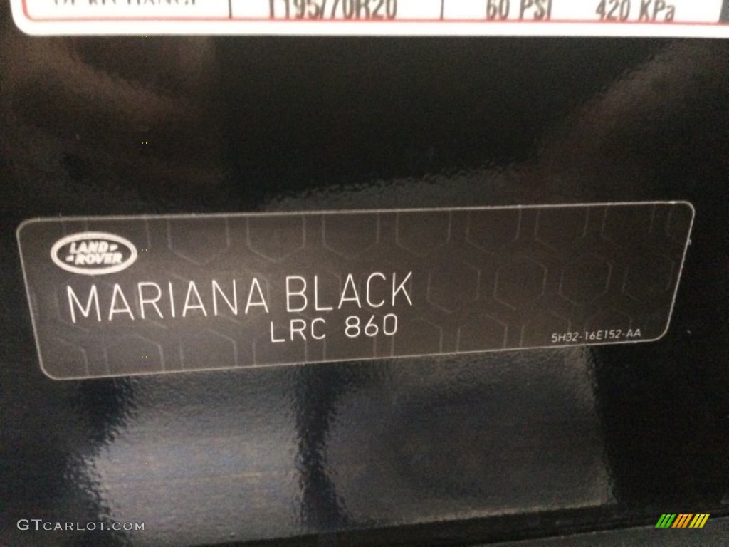 2014 Range Rover Sport Color Code 860 for Mariana Black Metallic Photo #101253739