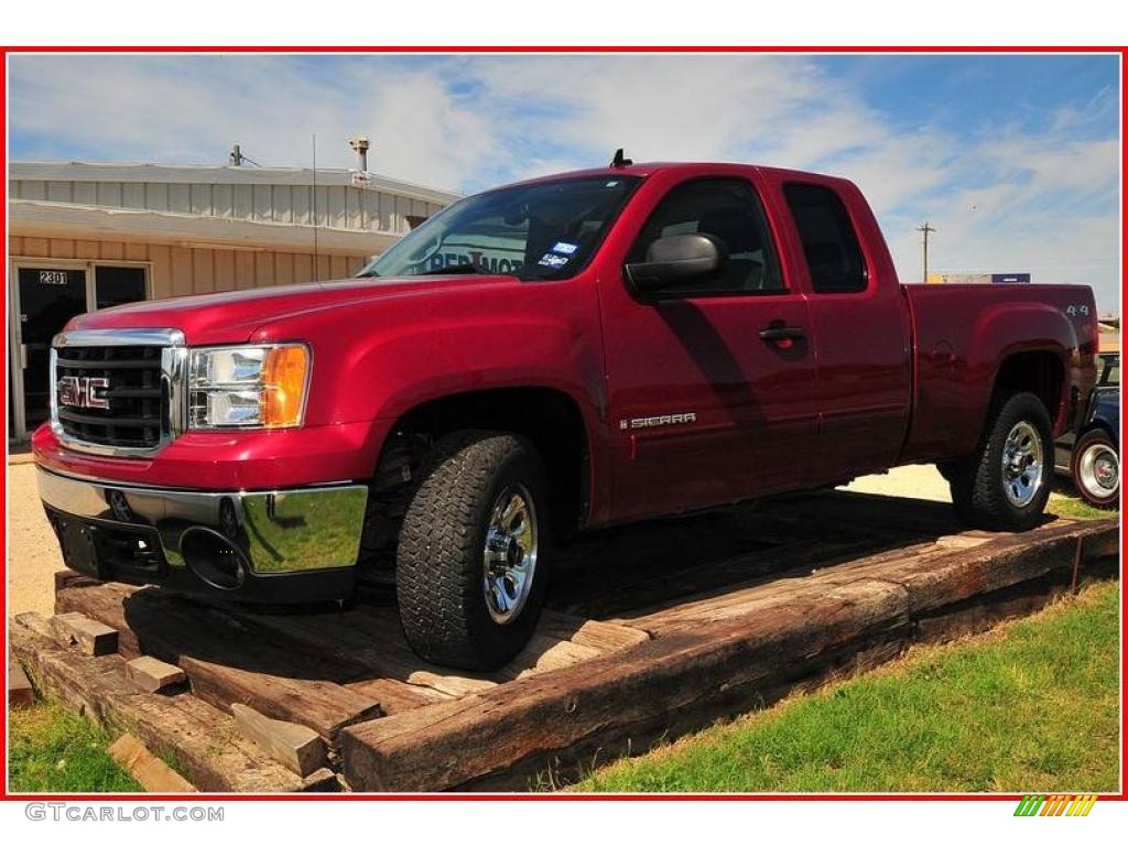 2007 Sierra 1500 SLE Extended Cab 4x4 - Sport Dark Red Metallic / Ebony Black photo #1